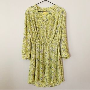 Anthropologie Maeve Galen Dress Yellow Floral